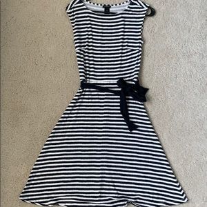 Navy Blue Striped Dress